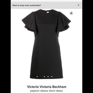 *NWT* Victoria Beckham Peplum Short Sleeve Dress